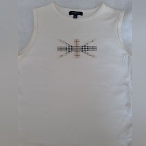 Burberry Womens Girls Tween Crop Stretch Sleeveless Tee Shirt Top Medium